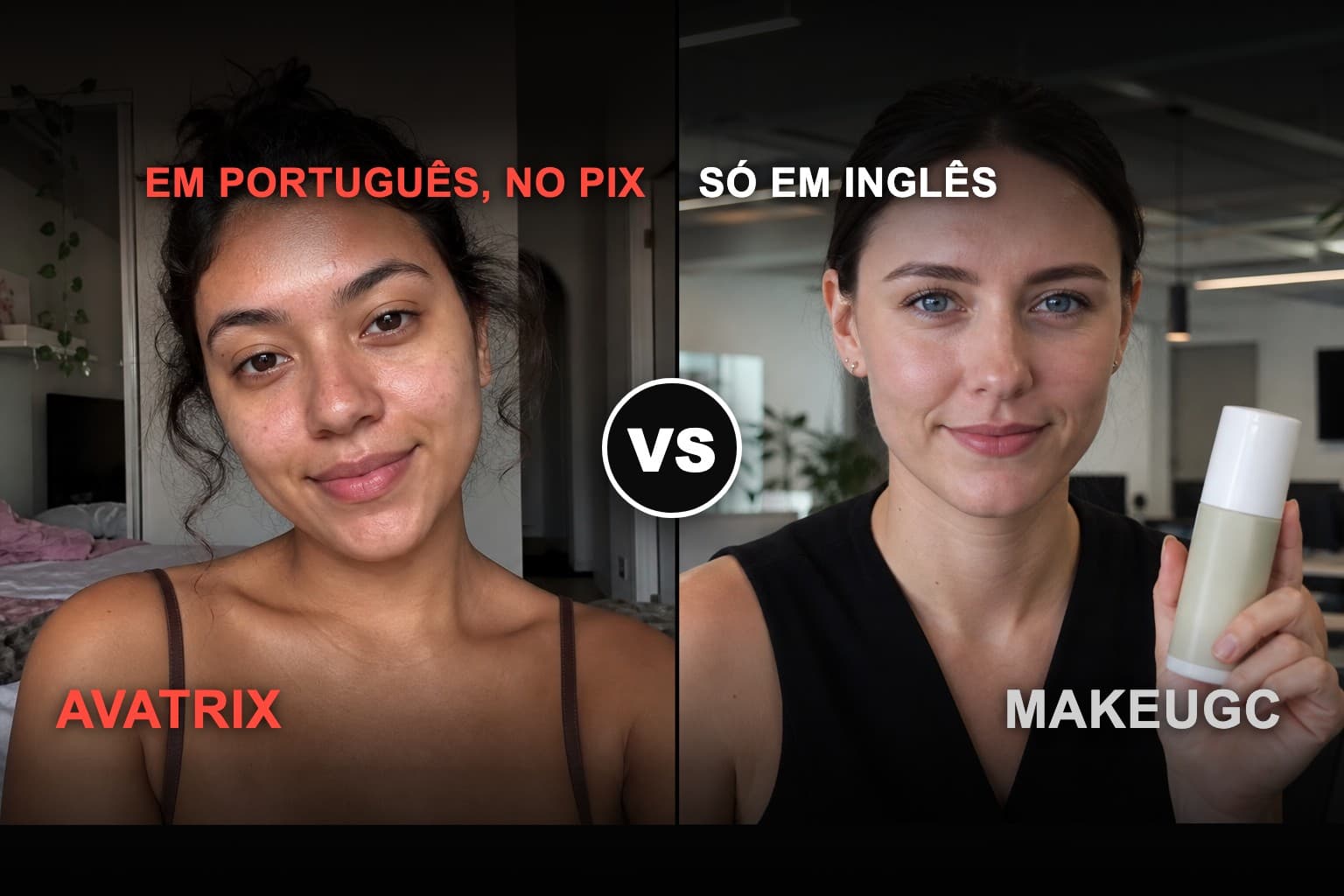 Comparativo entre Avatrix e MakeUGC para UGC com IA e influenciadora no Brasil