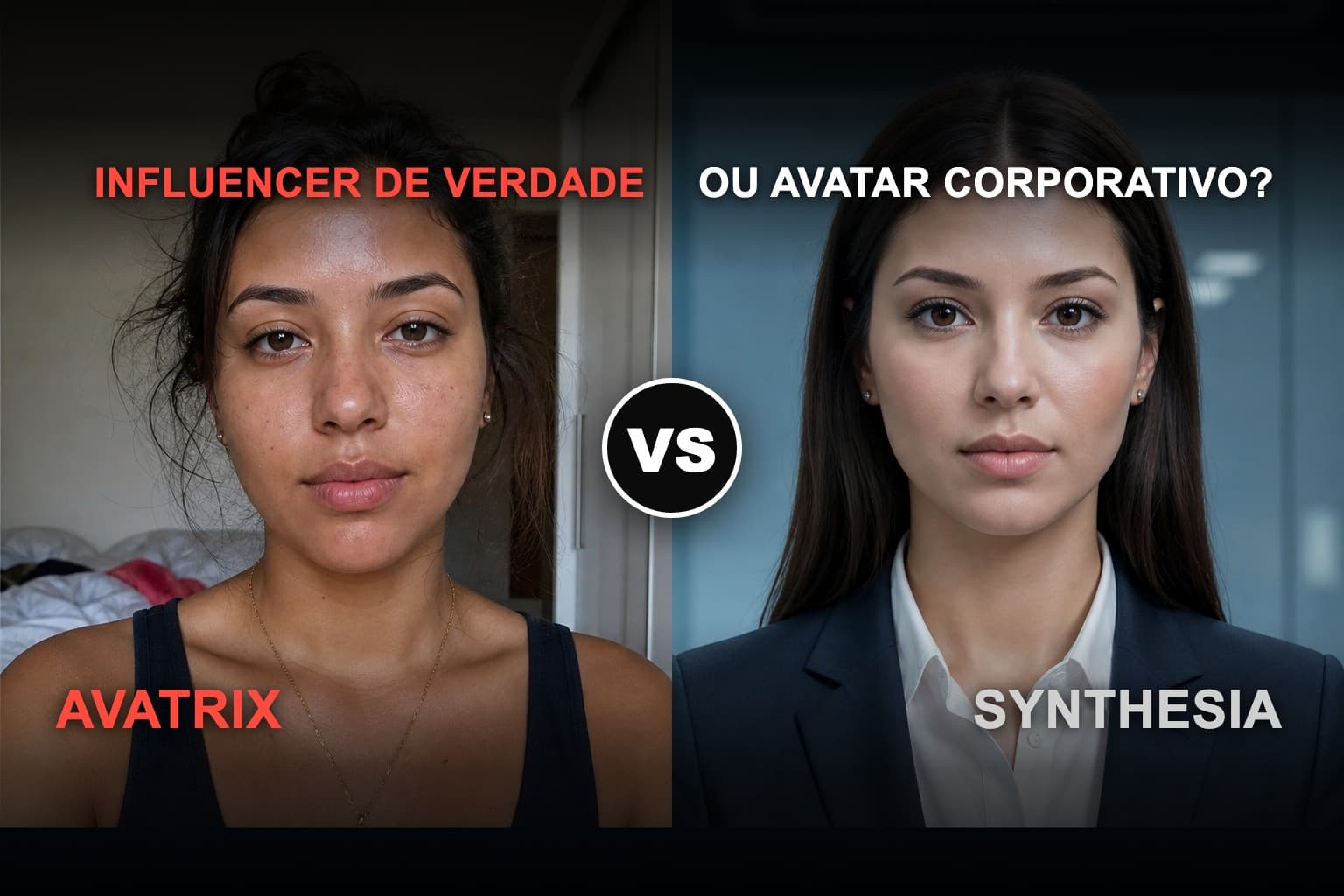 Comparativo entre Avatrix e Synthesia para criação de influenciadora IA no Brasil