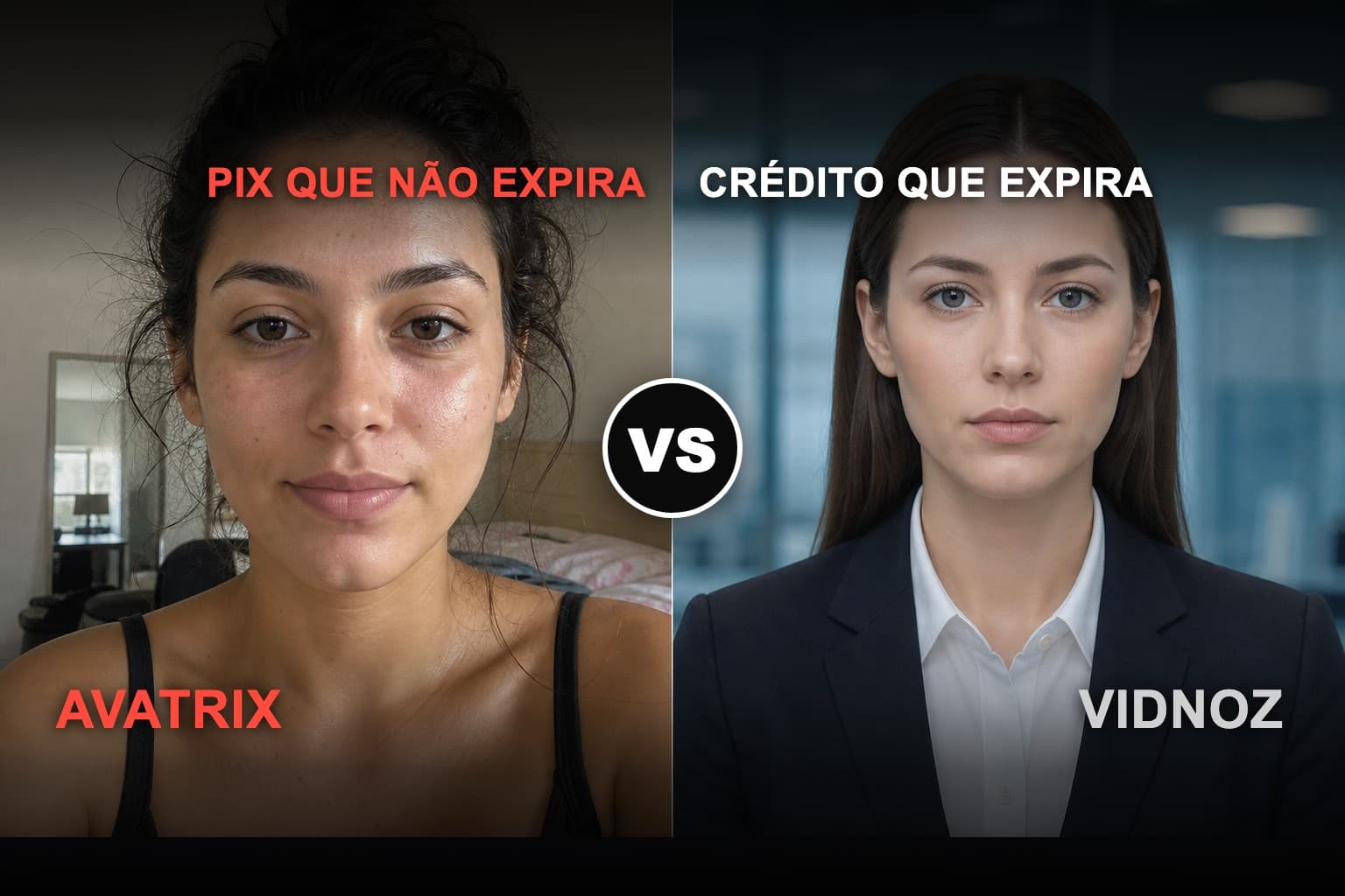 Comparativo entre Avatrix e Vidnoz para criar influenciadora IA e vídeo com IA no Brasil
